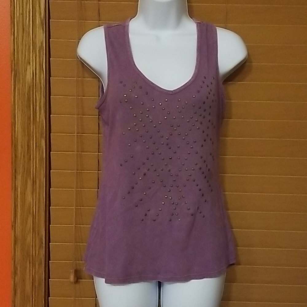 🔮🔥3 for $15.🔥Purple Apt. 9 Tank W/ Metal Studs
